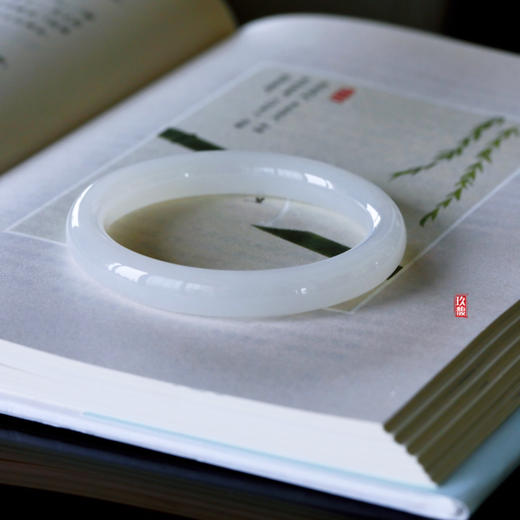 和田玉（白玉）细条手镯--平安镯（圈口请备注留言） 商品图6