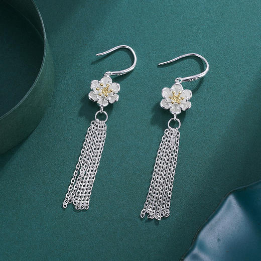 子佩集S925银荷花耳环【QBEH012】花丝荷花流苏2306 商品图10