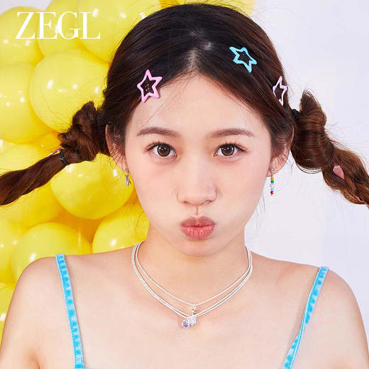 ZEGL星星y2k多巴胺发夹女彩色侧边刘海夹碎发夹子bb夹发卡头饰品 商品图3