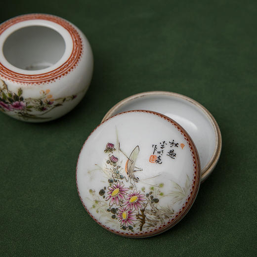 近代 浅绛彩花鸟纹文具成套 商品图2