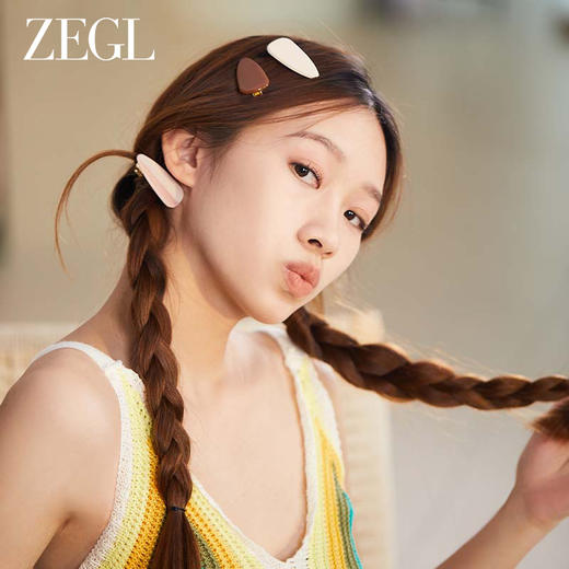 ZEGL树脂多巴胺发夹边夹可爱少女侧边碎发刘海夹鸭嘴夹子头饰发卡 商品图3