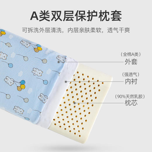 儿童乳胶枕芯儿童枕头6岁以上小学生专用3岁宝宝幼儿园午睡枕 商品图3