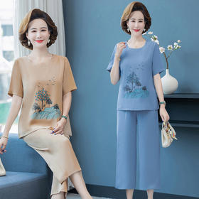 洋气薄款短袖上衣，中老年衬衫女气质套装TYWF-A333CCQ2208