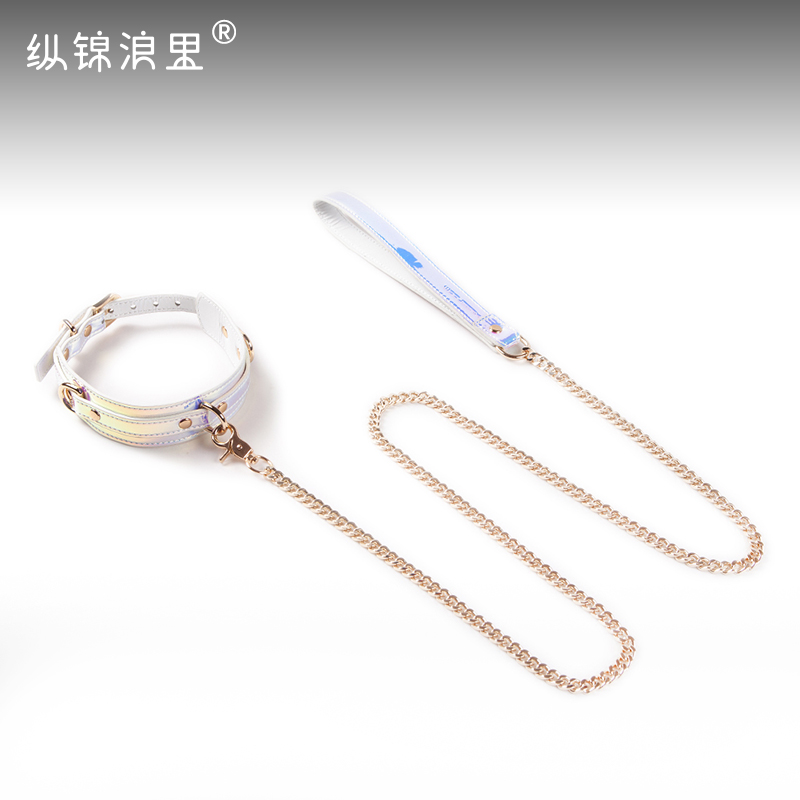 KUEENDOM彩虹皮质颈圈牵引链
