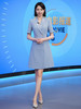 夏季蓝色双排扣连衣裙女主持人职业装气质通勤OL时尚西装裙正装裙 商品缩略图3