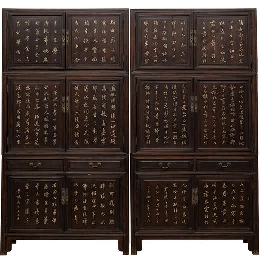 清 红木诗文书柜（一对） 商品图5