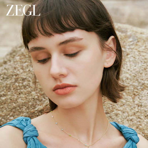ZEGL彩色花朵笑脸项链女夏日多巴胺穿搭轻奢小众串珠锁骨链配饰品 商品图3