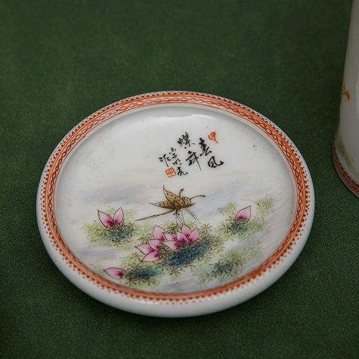 近代 浅绛彩花鸟纹文具成套 商品图1