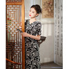 SY 626碎花修身国风优雅复古中长款开衩旗袍 商品缩略图1
