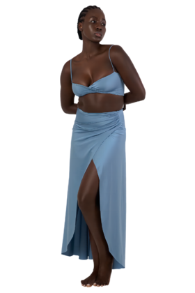 Maygel Coronel  - Maia Skirt - Riva Blue - 女裙 - 蓝色