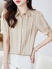 真丝衬衫夏新气质翻领单排扣修身显瘦桑蚕丝上衣HR-WL61829 商品缩略图0