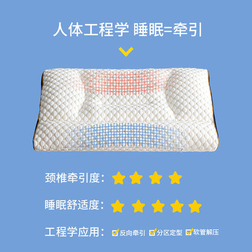 反牵引脊椎修复枕头护颈椎助睡眠专用枕芯富贵包单人家用整头分区 商品图1