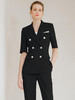 夏季新品高端黑色双排扣西装套装女正装气质时尚西服套裤工作服 商品缩略图0