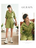 OLrain欧芮儿法式衬衫连衣裙女夏季2023年新款收腰卷边五分袖裙子 商品缩略图0