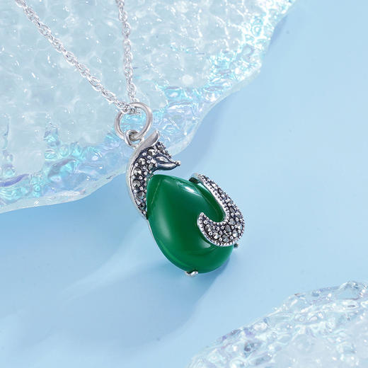 子佩集S925银【笑歌醉梦】绿玉髓吊坠【CY060348】(不含链)2306 商品图0