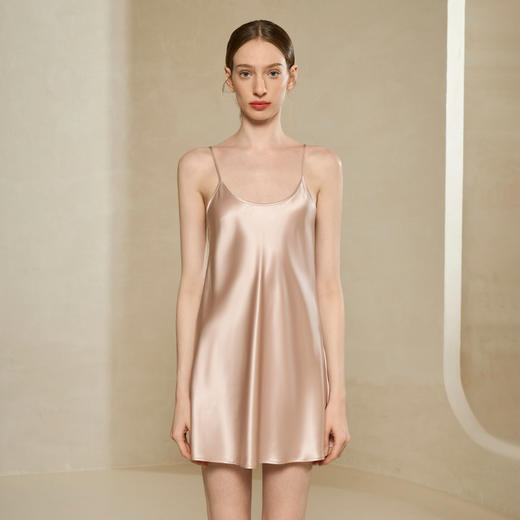 Solo seta22姆米玻尿酸真丝吊带裙女桑蚕丝家居服丝绸睡裙秋冬 商品图1