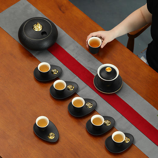八马信记号|茶具 信记号黑金盖碗套组TZC159 商品图1