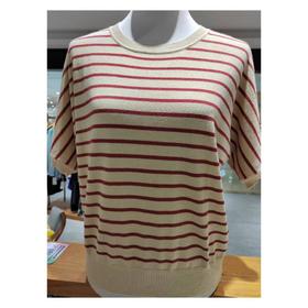 3楼珍贝丝绒夹色亮丝蝙蝠女短袖