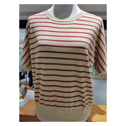 3楼珍贝丝绒夹色亮丝蝙蝠女短袖 商品图0