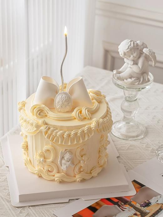 翅膀天使·翻糖蝴蝶结️复古裱花蛋糕 商品图1