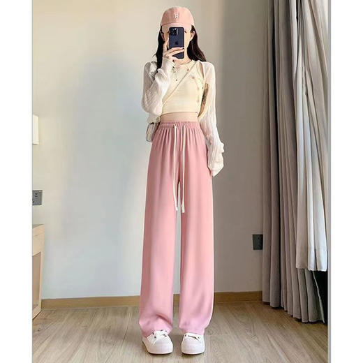 【窄版西装阔腿裤女裤，春夏休闲直筒高腰宽松】小个子夏季薄款，高腰设计令身材更显纤细，裤子宽松舒适，展现女性优雅与大方。 商品图3