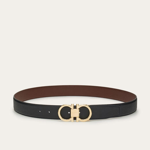 【二】FERRAGAMO 菲拉格慕 男士双面可调式 GANCINI 皮革腰带 棕色 67 9938 764164 商品图2
