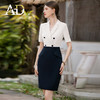 AD白色短袖西装连衣裙女夏2023接拼双排扣西服裙职场白领通勤女装 商品缩略图2