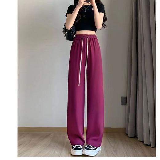 【窄版西装阔腿裤女裤，春夏休闲直筒高腰宽松】小个子夏季薄款，高腰设计令身材更显纤细，裤子宽松舒适，展现女性优雅与大方。 商品图1