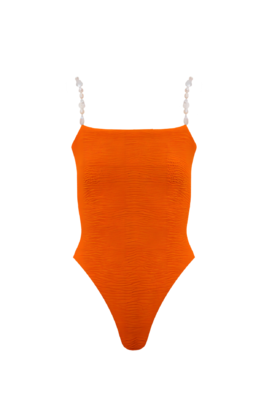 Maygel Coronel - Kala One Piece - Orange Texture - 泳衣 - 橙色