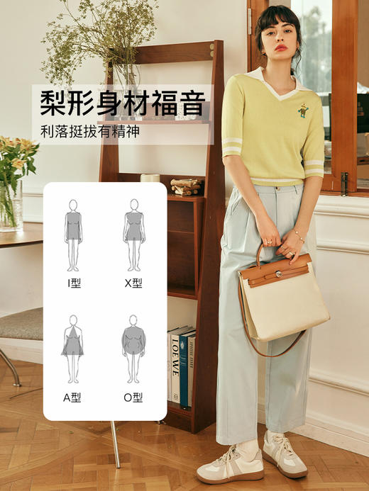 OLrain欧芮儿法式牛仔裤女春季2023年新款气质高腰宽松阔腿哈伦裤 商品图1