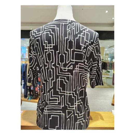 3楼珍贝桑蚕丝V领印花短袖女衫 商品图1