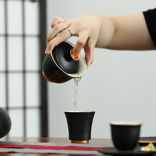 八马信记号|茶具 信记号黑金盖碗套组TZC159 商品图4