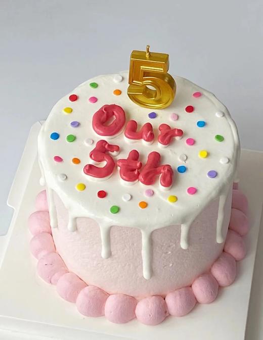 小小简粉色淋面纪念日（5字蜡烛可以改为其他数字） 商品图1