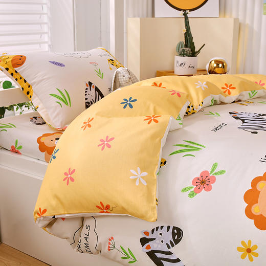 学生宿舍纯棉卡通被套三件套单人床上用品被罩床单全棉小清新春夏 商品图1