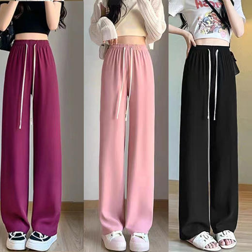 【窄版西装阔腿裤女裤，春夏休闲直筒高腰宽松】小个子夏季薄款，高腰设计令身材更显纤细，裤子宽松舒适，展现女性优雅与大方。 商品图0