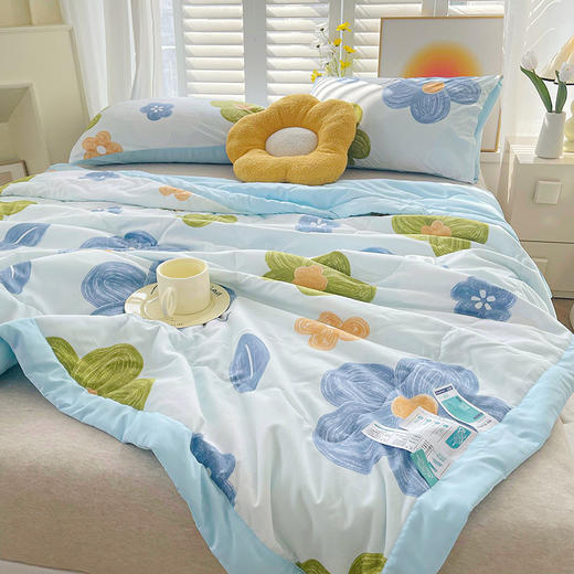 【清凉一夏❗️云感软糯 夏季可机洗母婴级空调被】舒适透气不闷，温和凉感亲肤，云感亲肤体验肌肤享“呼吸”，夏凉被薄被子水洗棉麻绗缝礼品被粉丝专属新年礼盒年货礼盒 商品图5