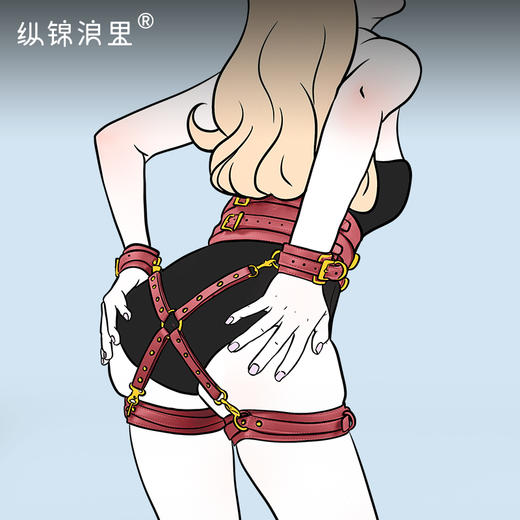 家务奴束腰束缚套装 腰部固定 有限活动 水性PU材质 商品图0
