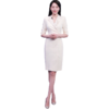 杏色小香风连衣裙女气质名媛高端绸缎领西装裙艺考年会主持人礼服 商品缩略图4