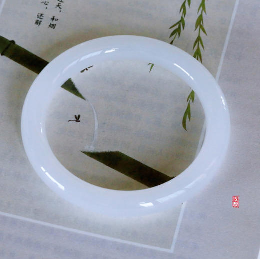 和田玉（白玉）细条手镯--平安镯（圈口请备注留言） 商品图4