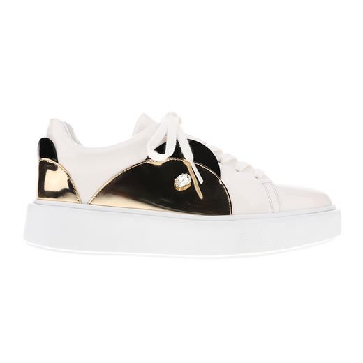 sheme国宝小白系列抽象熊猫设计水晶点缀休闲时尚潮流男女同款小白鞋可定制 商品图0