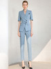 蓝色短袖西装小脚裤套装女气质正装职业装工作服夏季时尚西服套裤 商品缩略图2