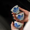 仿古12号品杯 青花团凤/ 青花狮子滚雪球 / 古彩狮子滚绣球 茶杯品茗杯大号 主人杯 个人陶瓷茶具 商品缩略图6