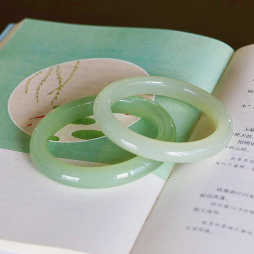 和田玉（青玉）手镯--晴水绿（圈口请备注留言） 商品图1