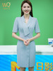 夏季高端时尚主持人职业装连衣裙女短袖蓝色裙子修身显瘦工作服 商品缩略图2