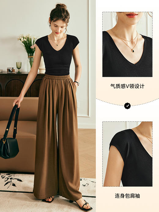 OLrain欧芮儿法式背心针织衫女夏季2023新款气质修身显瘦v领上衣 商品图1