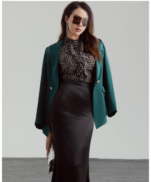 “上海1943”复古电影感100%真丝波点衬衫四季可穿J6130512颈袖添香 商品图3