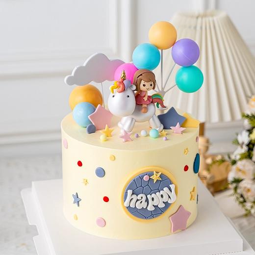 独角兽小女孩可爱翻糖装饰蛋糕 商品图2