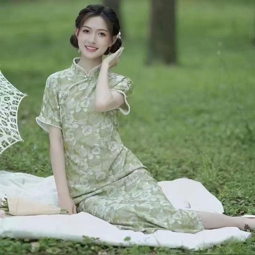 F220324珍珠边旗袍 商品图0