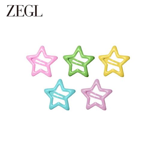 ZEGL星星y2k多巴胺发夹女彩色侧边刘海夹碎发夹子bb夹发卡头饰品 商品图0