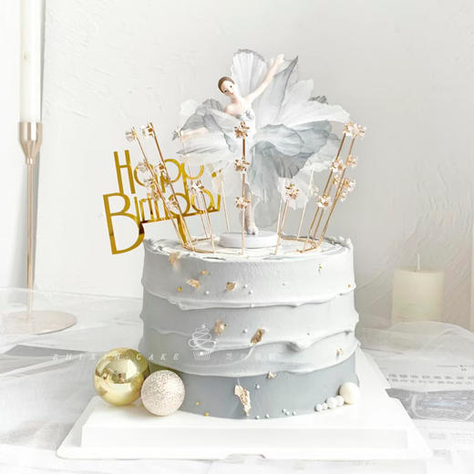 【浮光掠影-芭蕾】-Ins唯美风芭蕾舞女孩生日蛋糕 商品图0